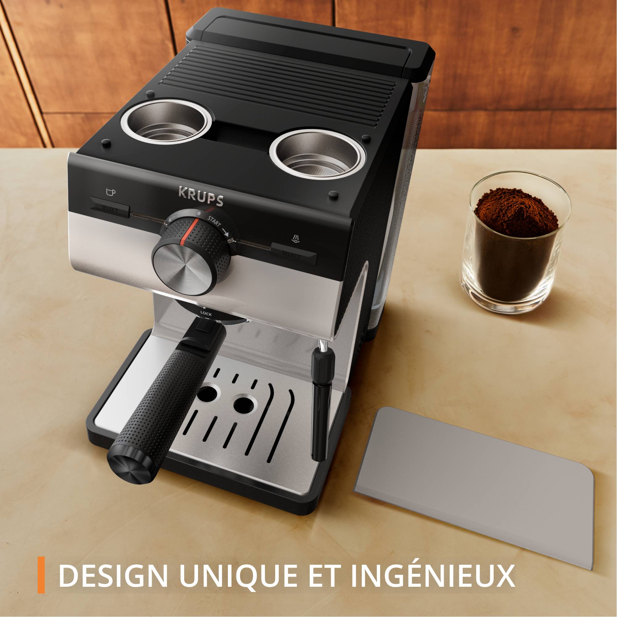 Machine espresso manuelle Authentic Gris clair