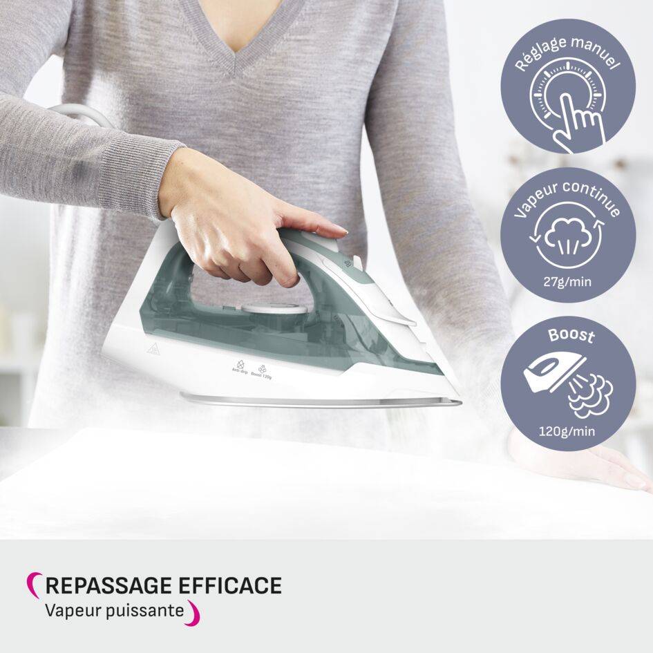 Virtuo 30, Fer vapeur, Puissance 2 000 W, Repassage rapide et facile