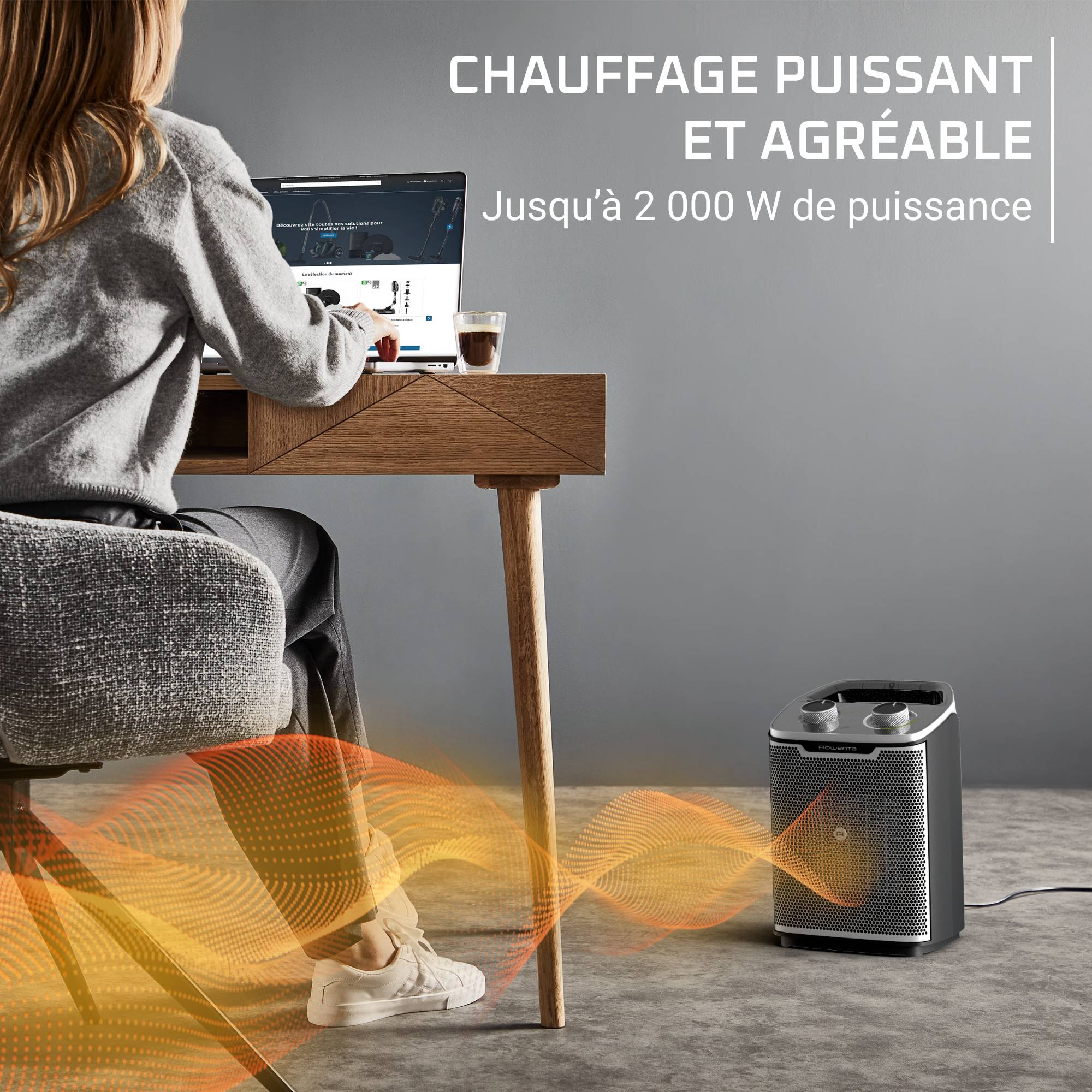 Intense Comfort+, Radiateur d'appoint, Puissance de 2 000 W, Écoénergétique