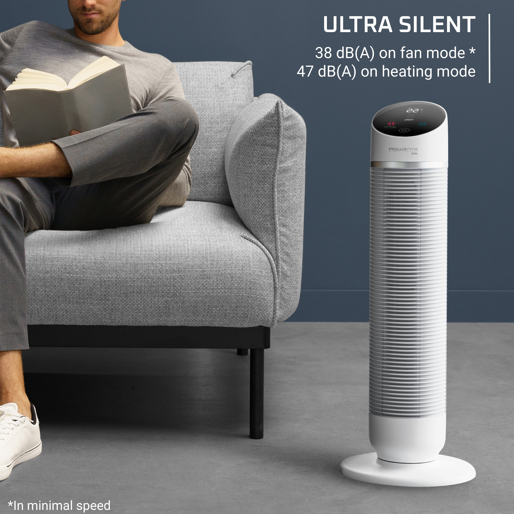 Silent Comfort, Chauffage-ventilateur colonne 3 en 1, Ultra silencieux - RECONDITIONNÉ