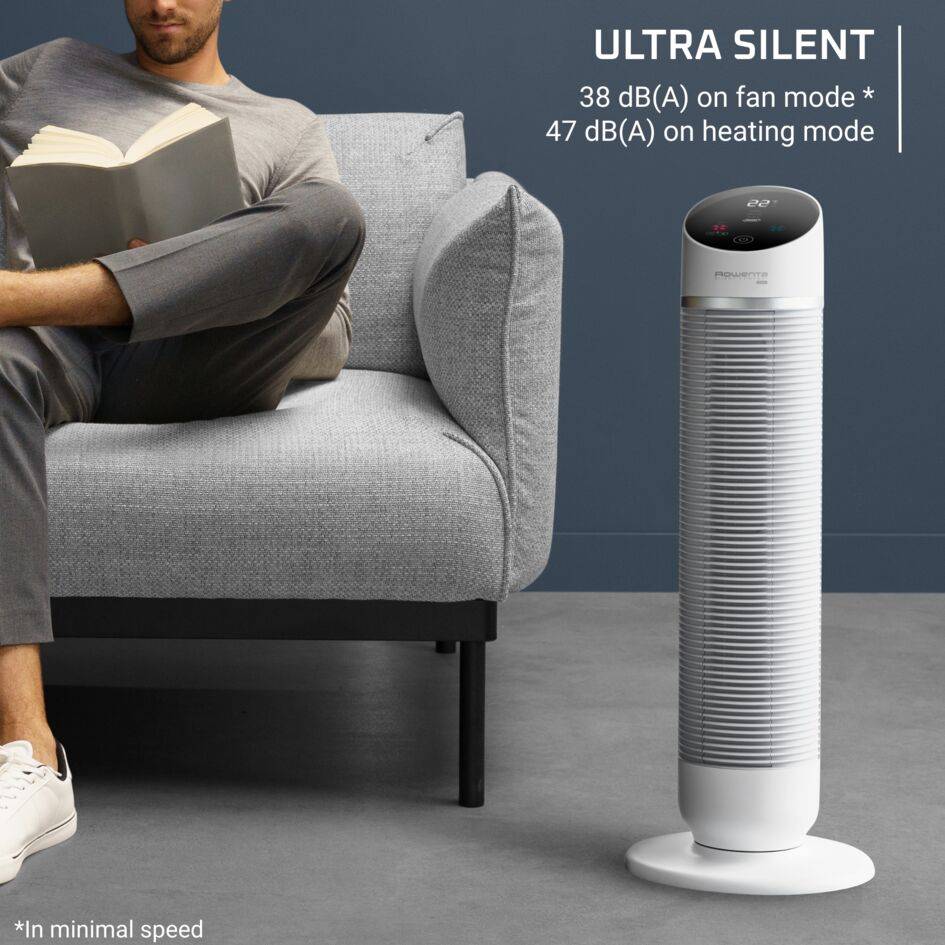 Silence Comfort, Chauffage Ventilateur Colonne, 3 en 1, 49dB, Mode Eco