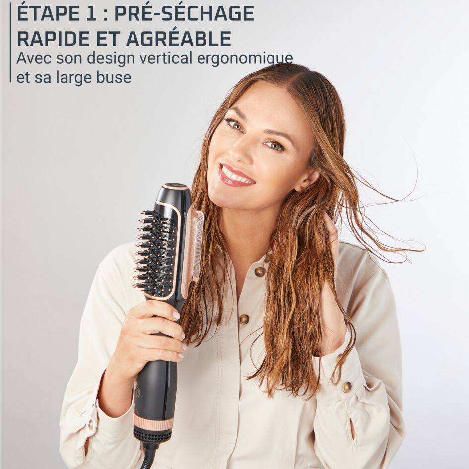 Reverso, Sèche-cheveux et Brosse soufflante, 2-en-1, Pré-séchage et coiffage, Calor