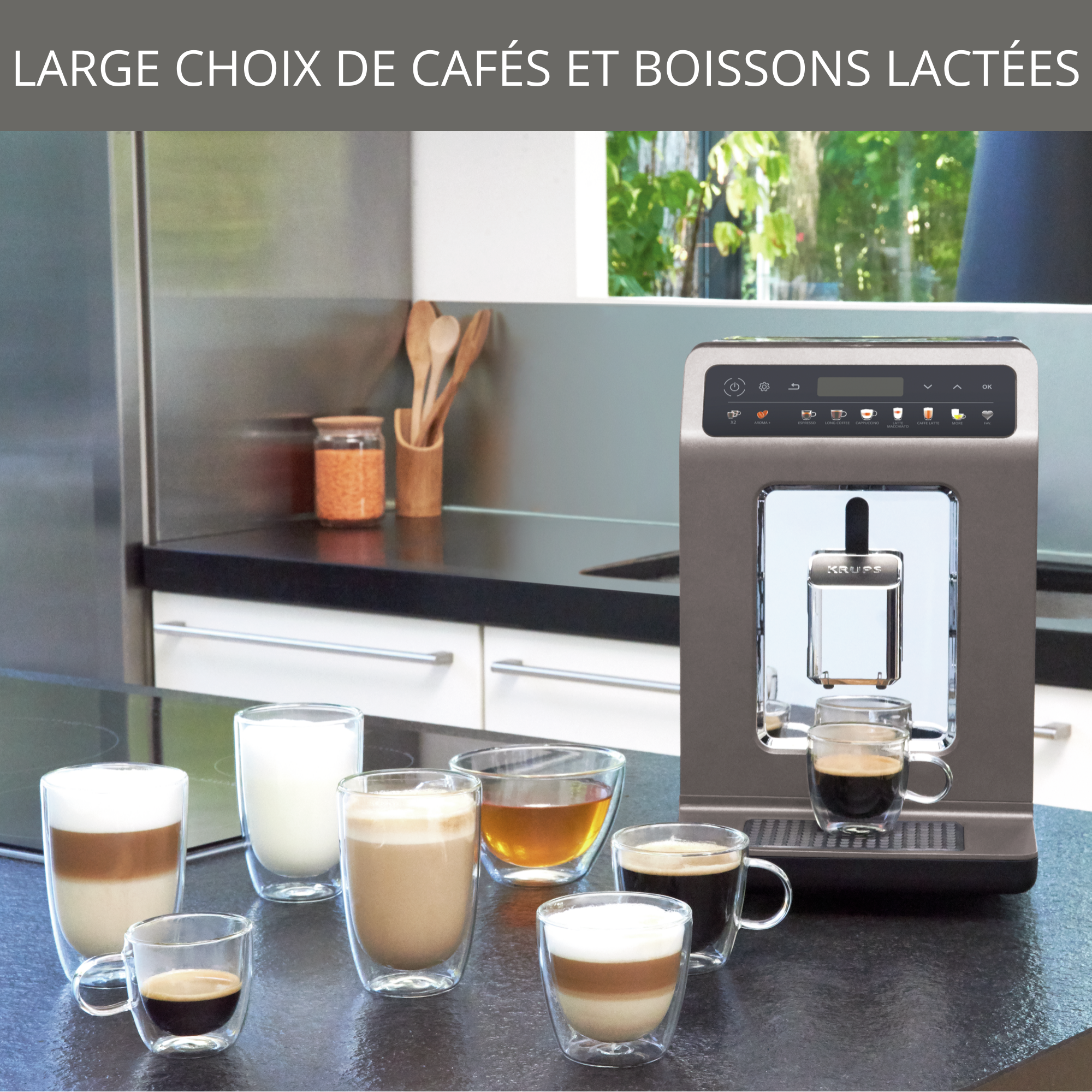Evidence One, Krups, Machine à café à grains, 12 boissons, Interface tactile