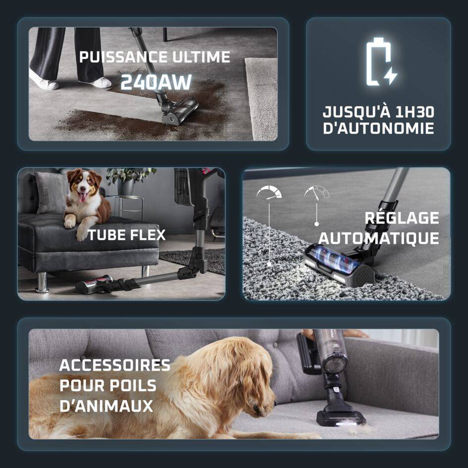 X-Force Flex 14.80, Aspirateur balai sans fil, 240 AW, 90 min, Animal