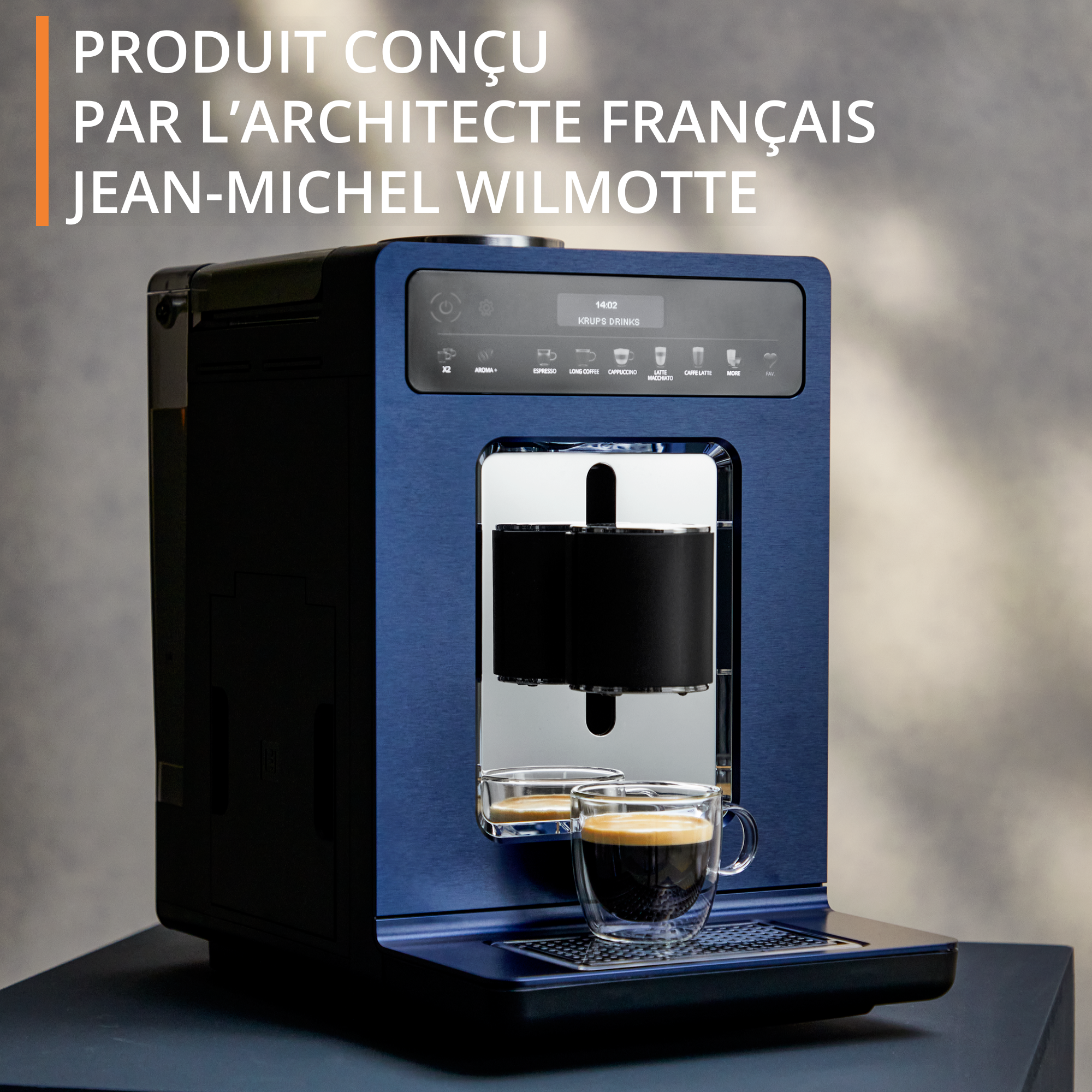 Evidence by Wilmotte, Krups, Machine à café à grains, 12 recettes café et latte