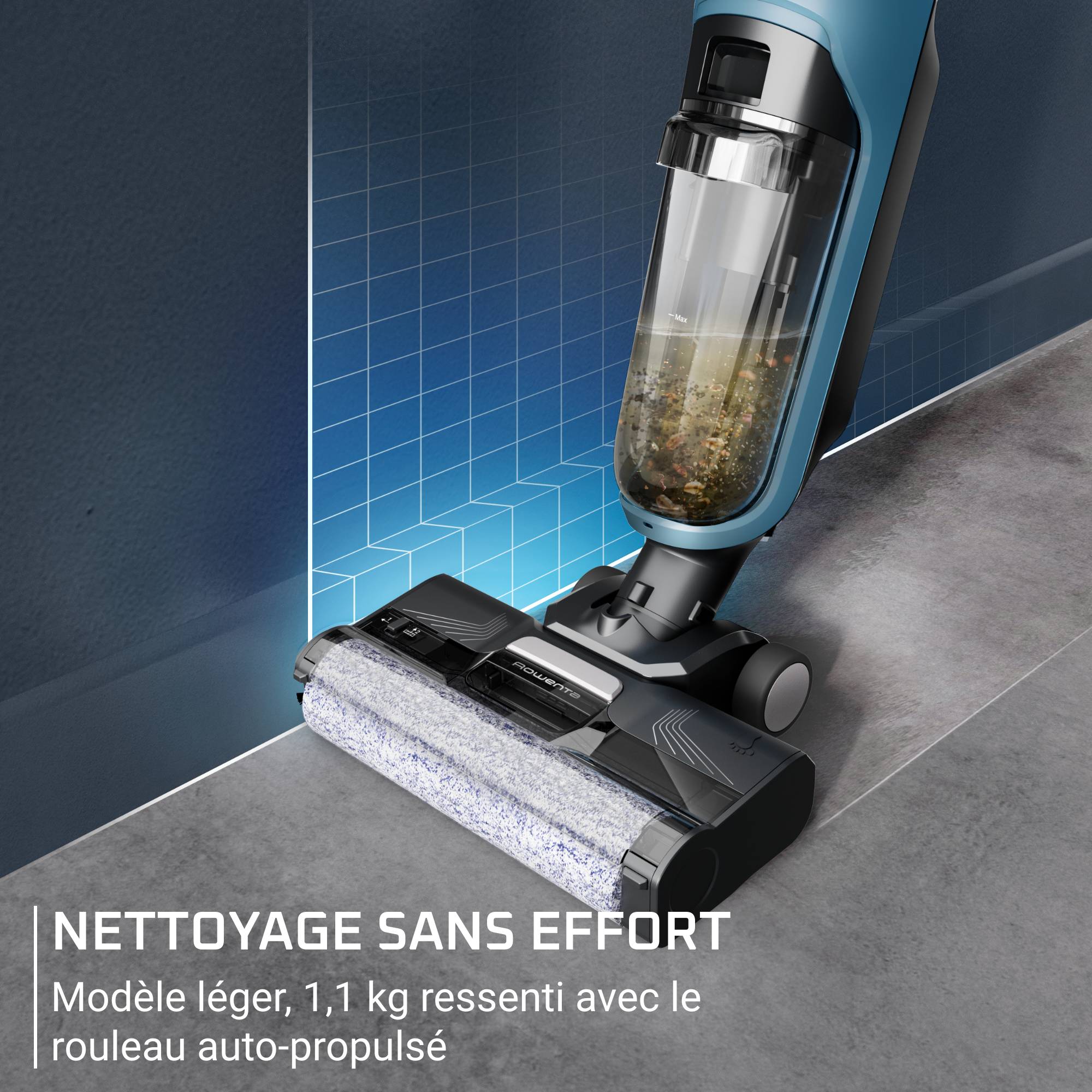 X-Clean 2, Aspirateur laveur sans fil, Nettoyage 2-en-1 pour un gain de temps assuré