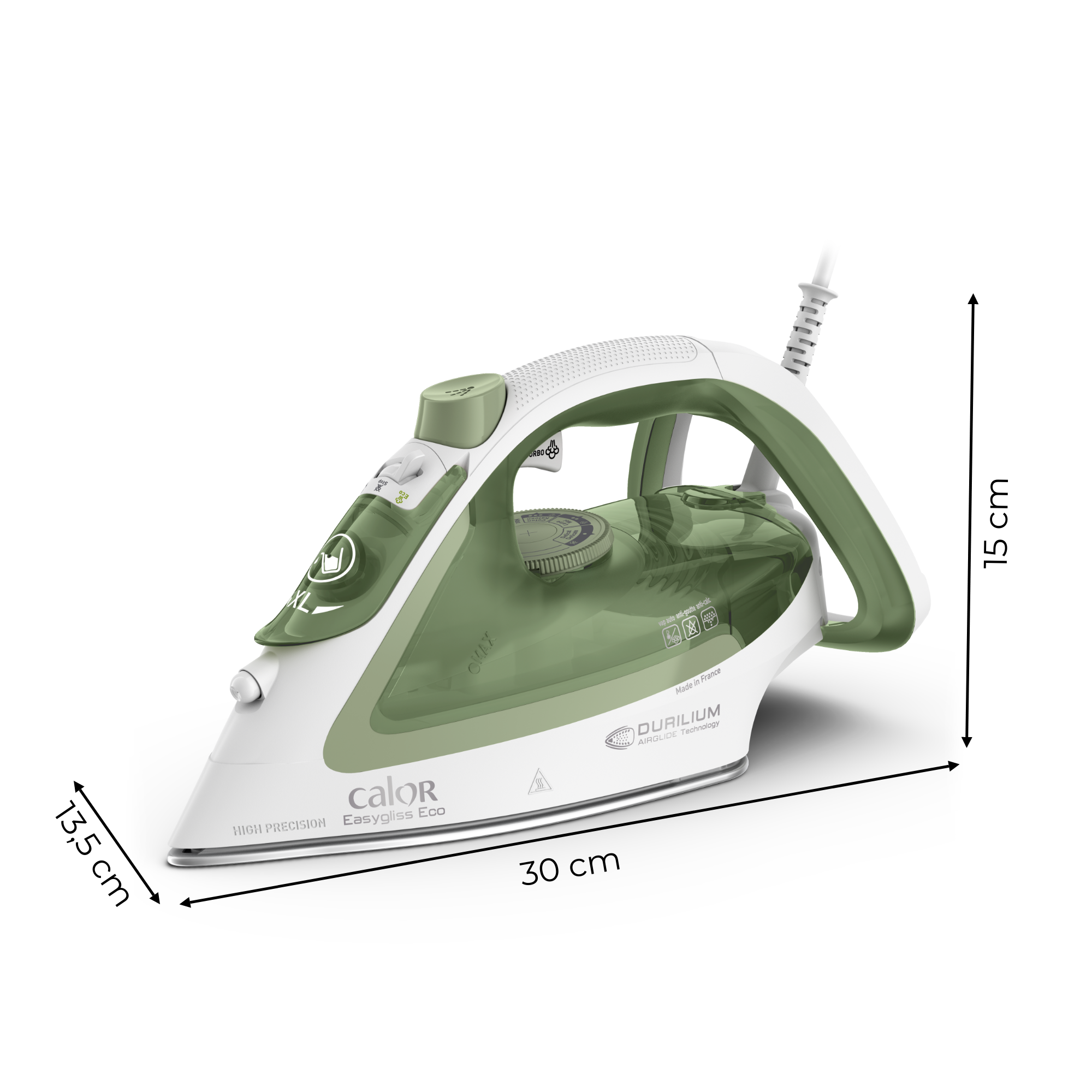 Easygliss ECO, Fer à Repasser Vapeur, 50 g/min, Jusqu'à 30 % d'économie d'énergie, Calor