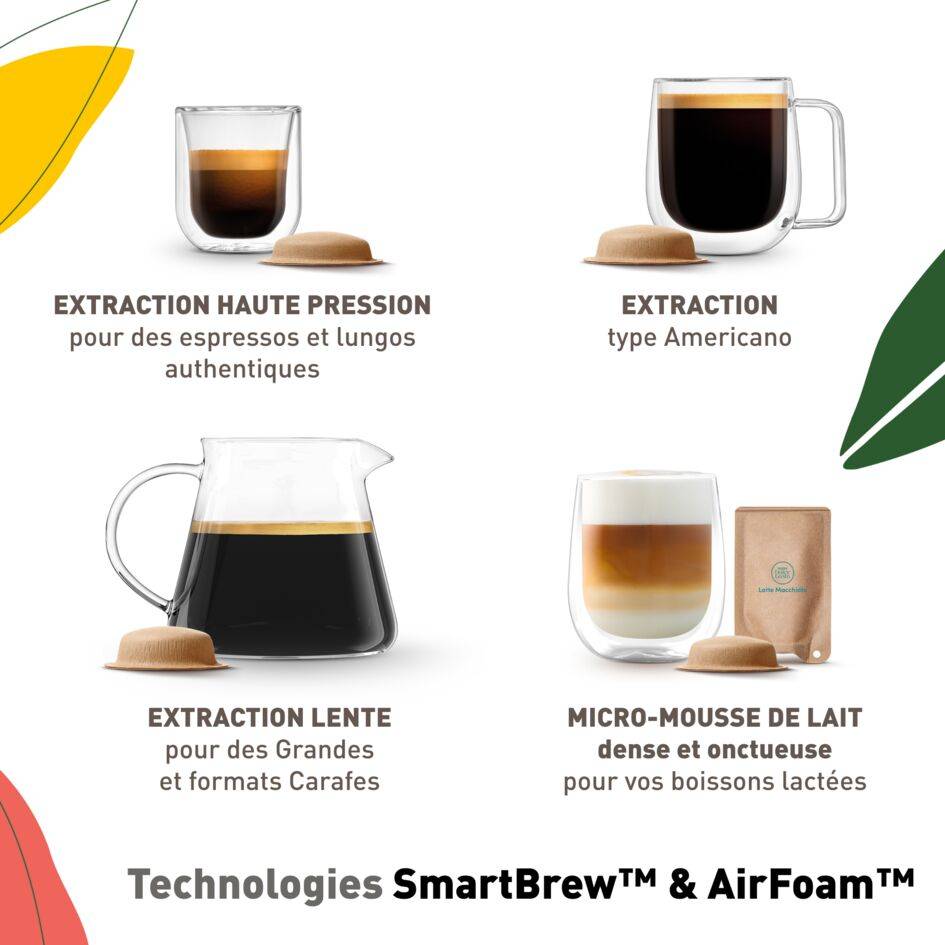 NESCAFE DOLCE GUSTO NEO LATTE - Machine À Café KRUPS  pour Dosettes Compostables - Technologie Brevetée SmartBrew 3-En-1 - Cafetière Connectée - Boissons lactées, KP850110