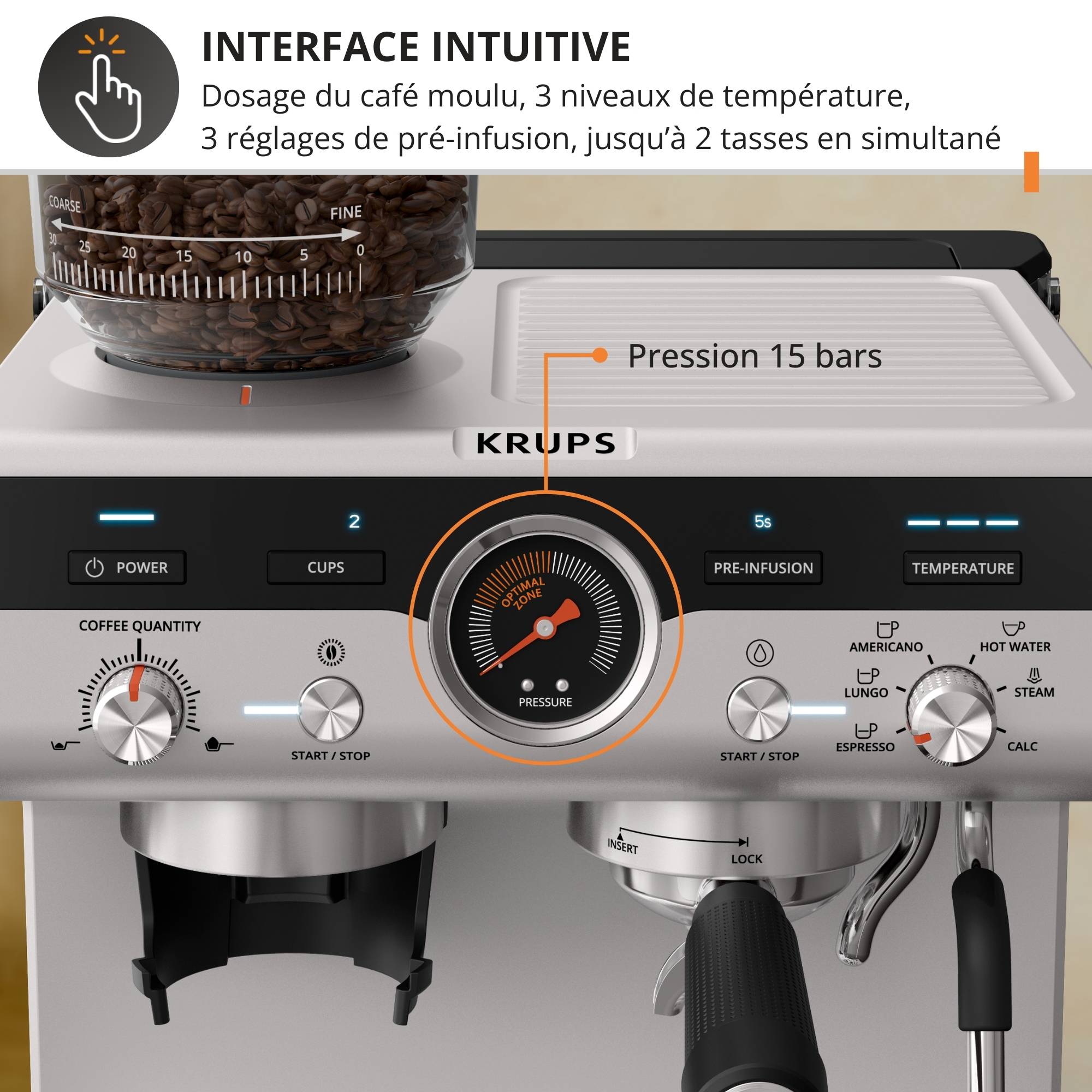 Precision, Machine espresso manuelle avec broyeur