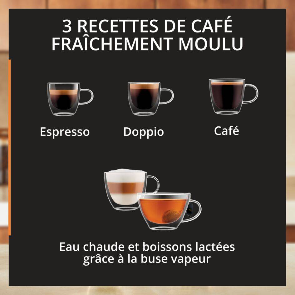 My Coffee +, Machine à café automatique, Café fraîchement moulu, KRUPS