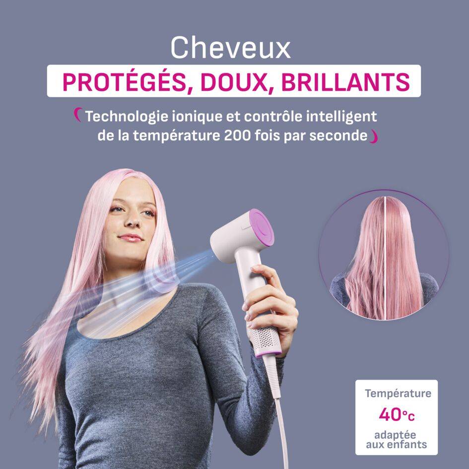 Blumia, Sèche-cheveux, Moteur digital, Séchage rapide, Léger, Compact, Calor