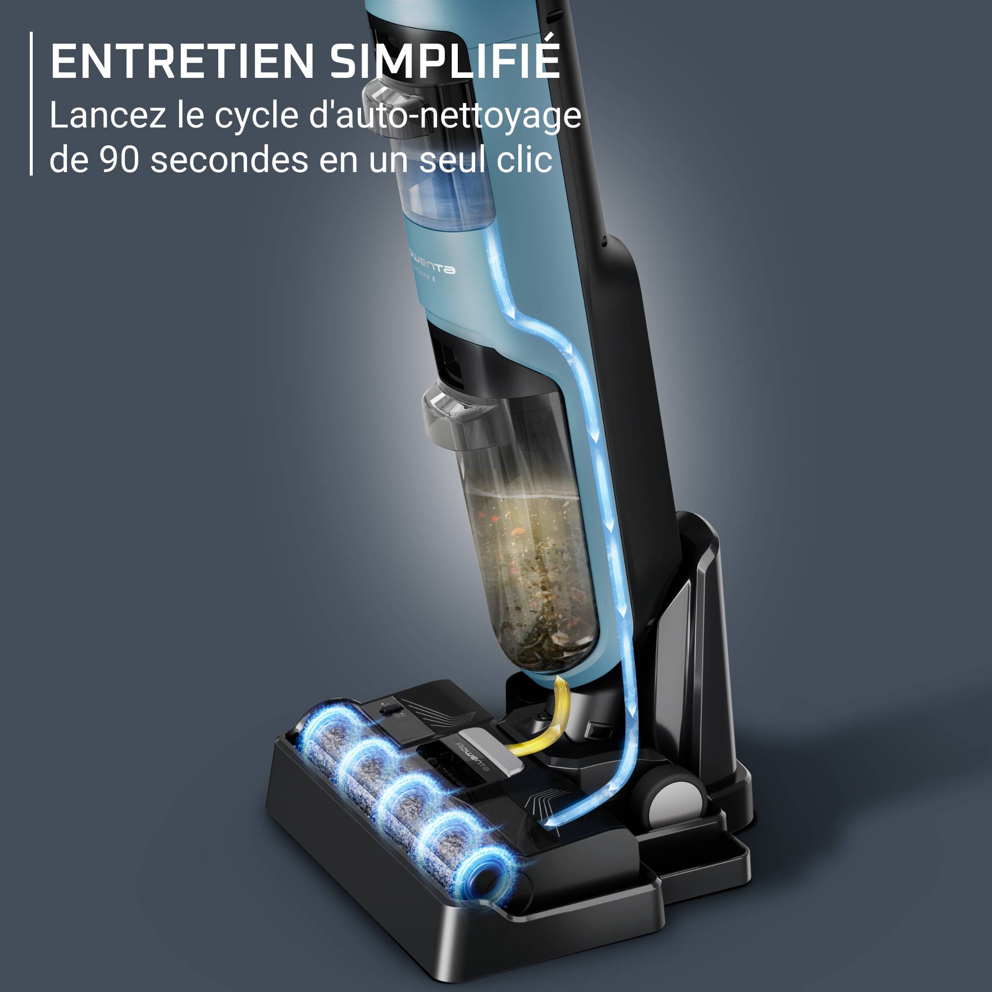 X-Clean 2, Aspirateur laveur sans fil, Nettoyage 2-en-1 pour un gain de temps assuré
