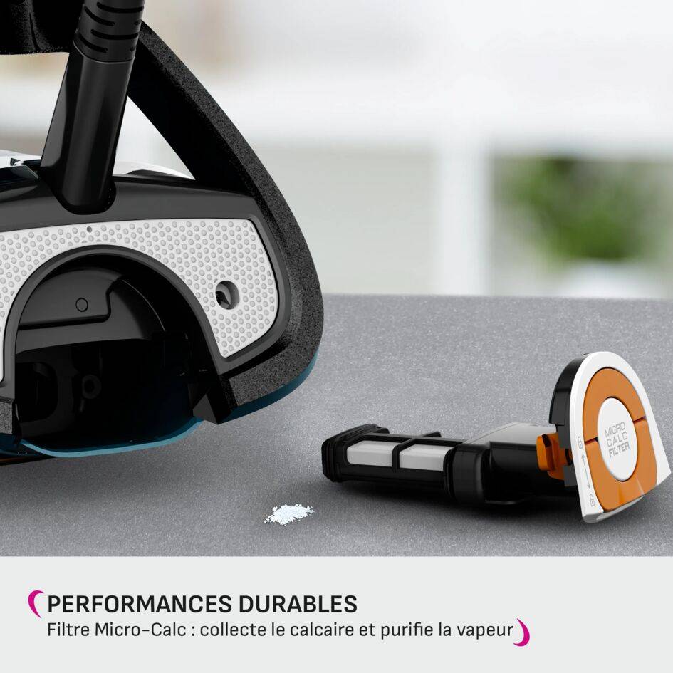 Ultimate Pure, Fer à Repasser Vapeur, 60 g/min, Pressing 300 g/min, Filtre Micro Calc, Calor