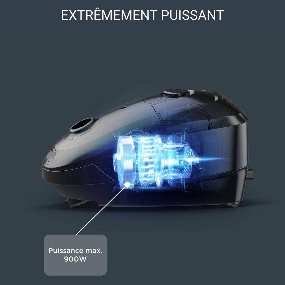 Power XXL, Aspirateur avec sac, 900W max, 4,5L, Filtration 99,98%, Kit animal
