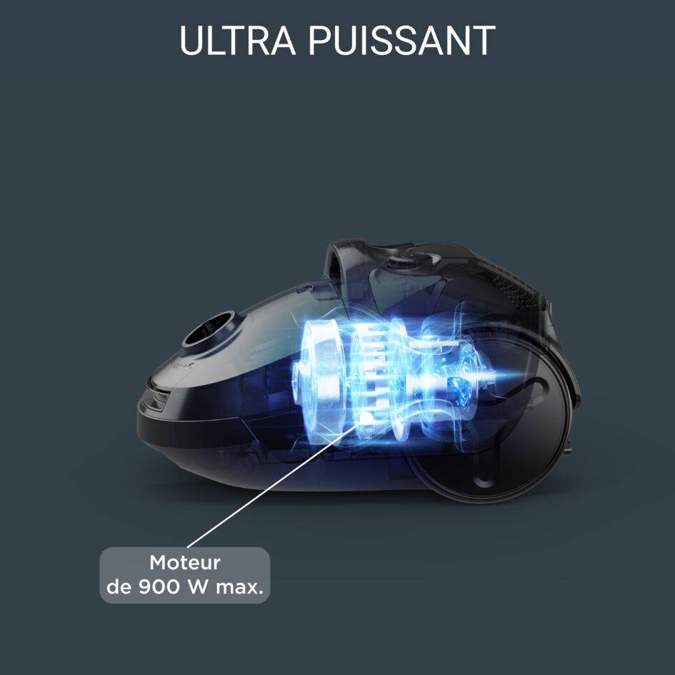 Compact Power, Aspirateur avec sac, 900W max, compact, haute filtration, 3L