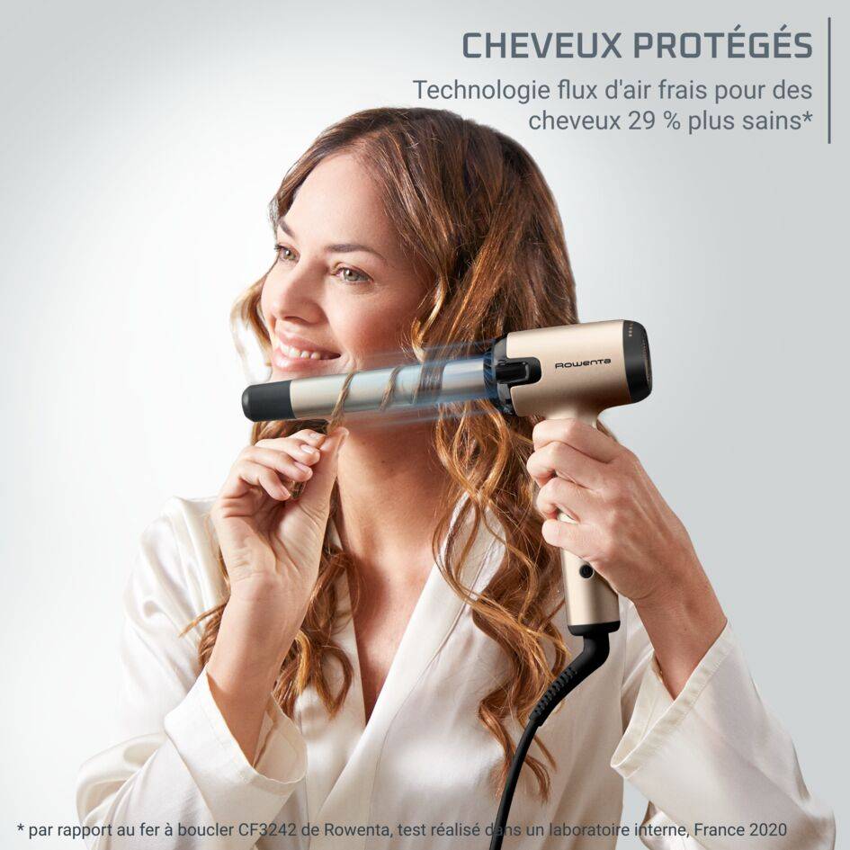 Air Curl Pro, Fer à boucler, Forme en L, Flux d'air doux, 8 températures CF4311F0