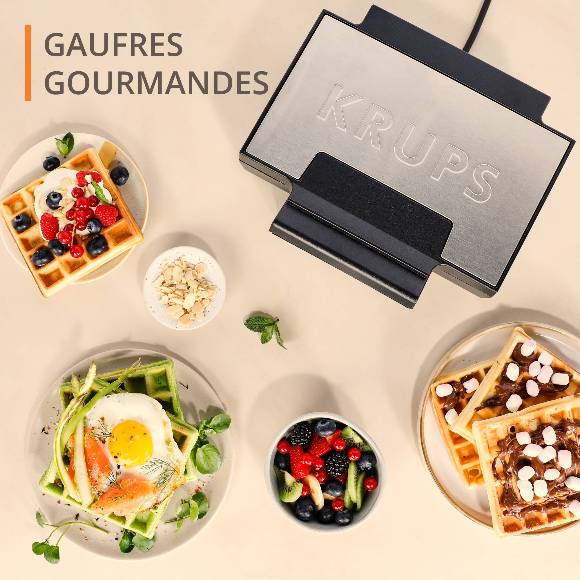 FDK Iconic, Gaufrier, Plaques antiadhésives en céramique, Gaufres gourmandes