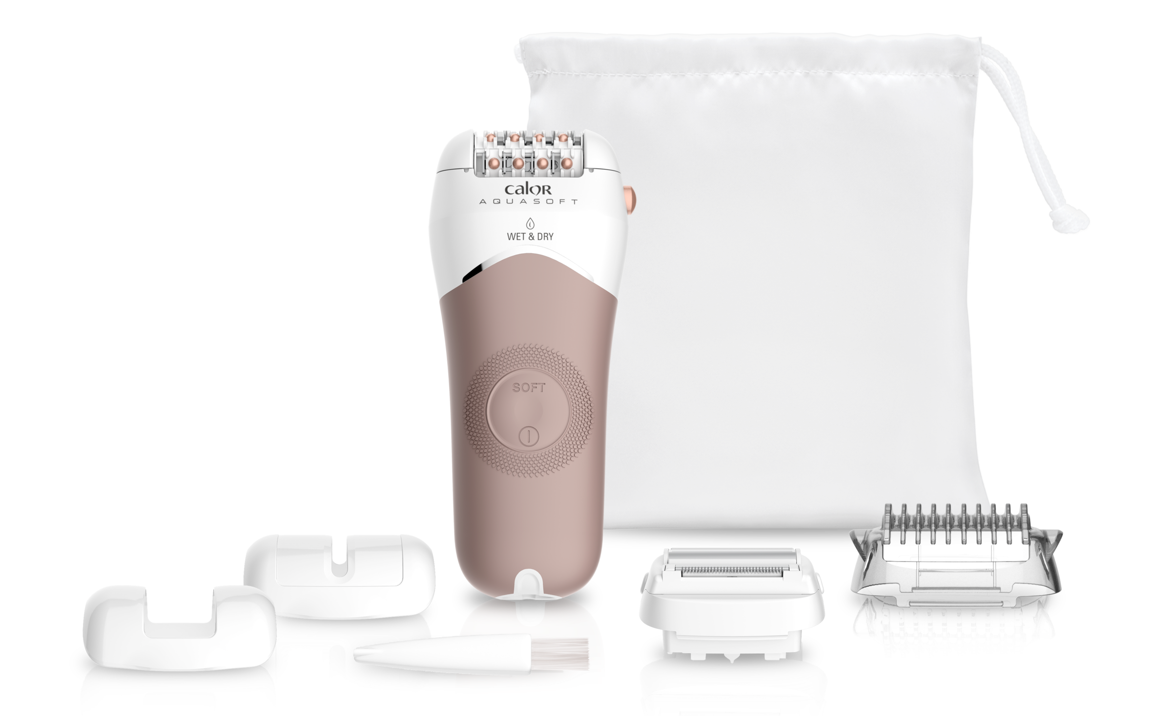 Aquasoft, Épilateur Wet&Dry, Anti-irritation, Longue Durée, Calor