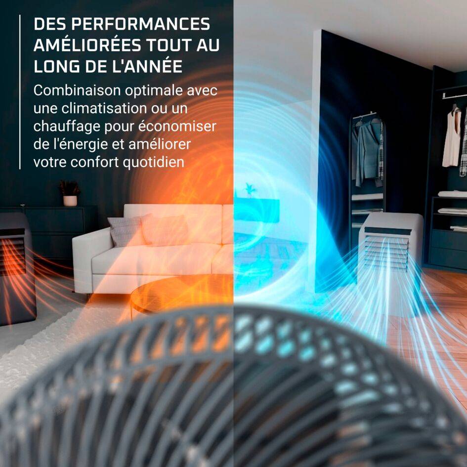Turbo Swift Compact, Ventilateur de table, Rafraîchissement intense, Oscillation auto
