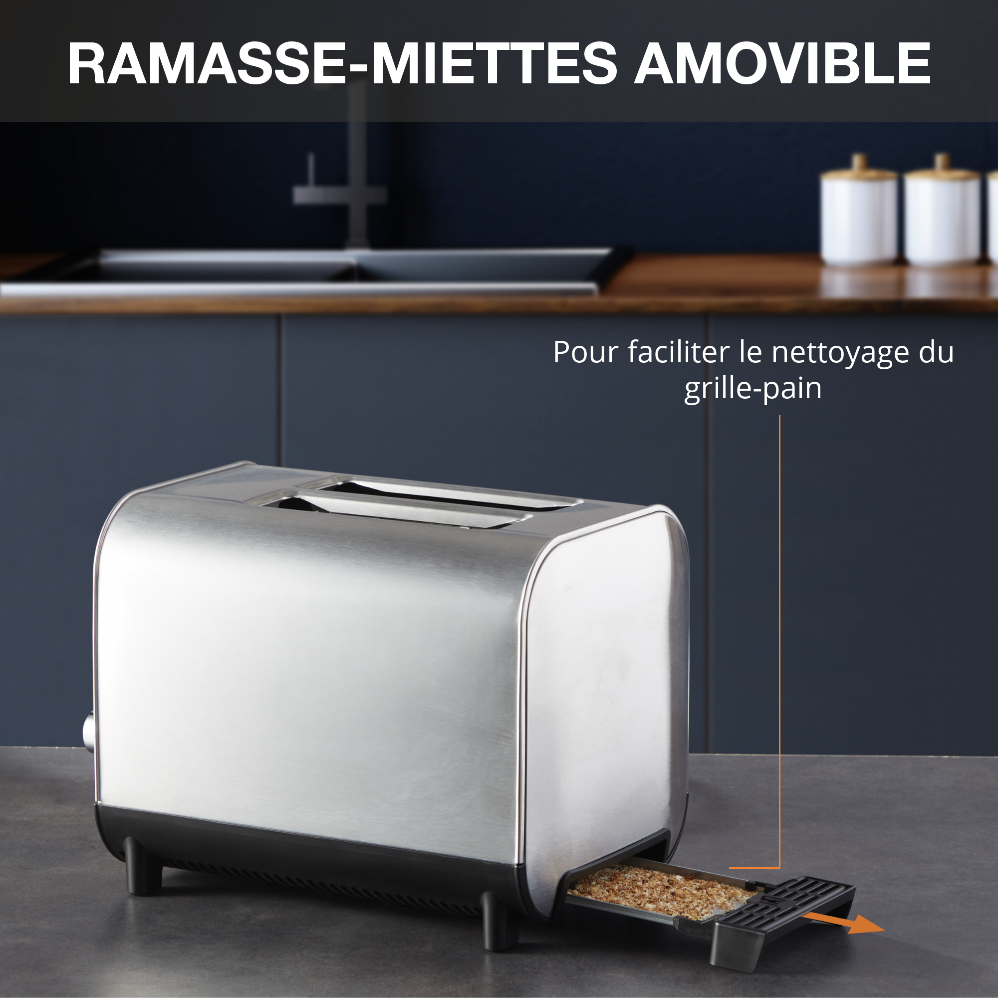 Excellence inox 2 fentes larges, Inox brossé premium