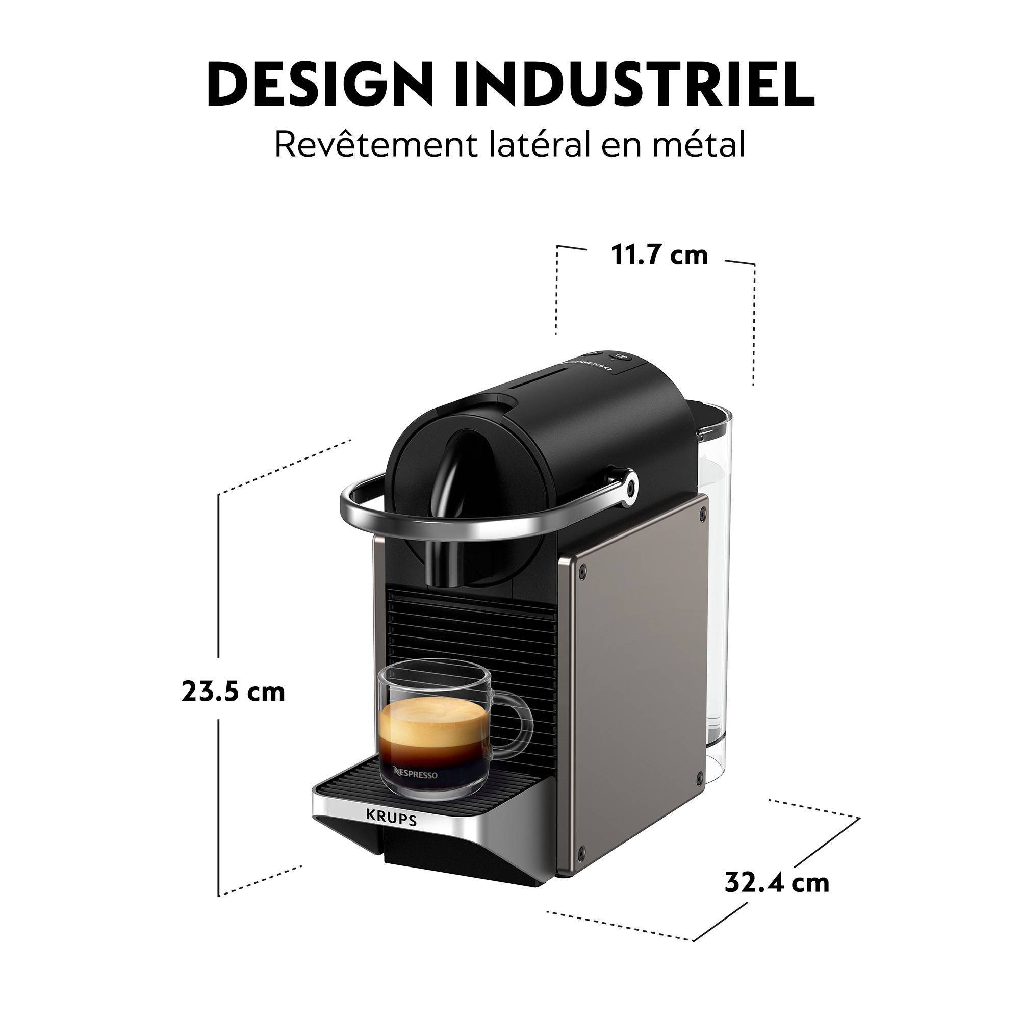 Nespresso Pixie Redesign by Krups, Titane