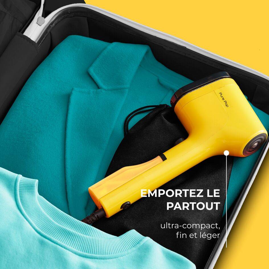 Pure POP Jaune, Défroisseur à main, 1300 W, 20 g/min, Compact, Voyage, Calor