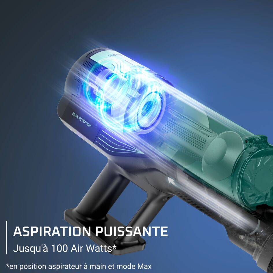 X-Force 8.80, Aspirateur balai sans fil, Nettoyage puissant, 100 AW, 45 min