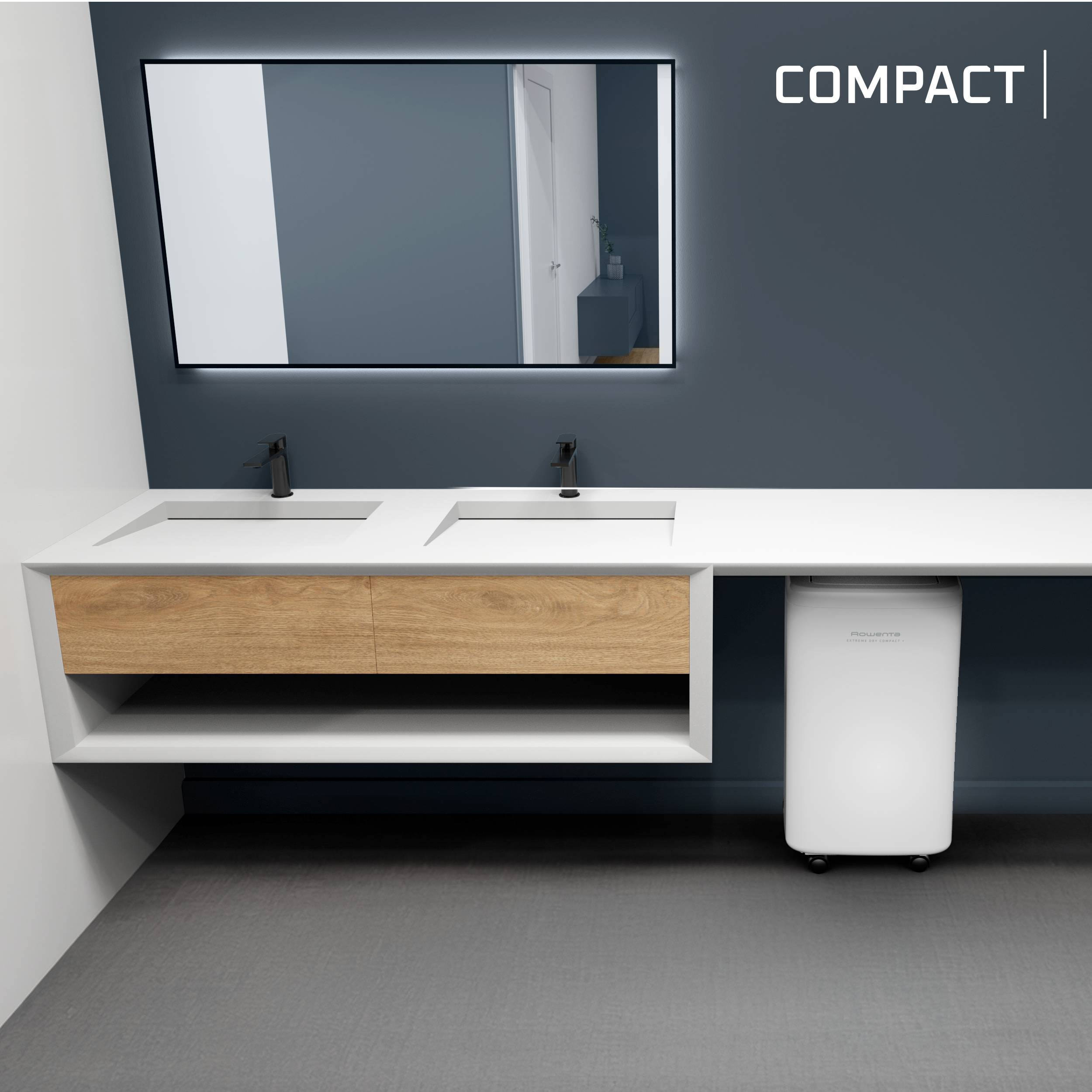 Extrême Dry Compact+, Déshumidificateur, Performant (16L/jour), Séchage rapide du linge