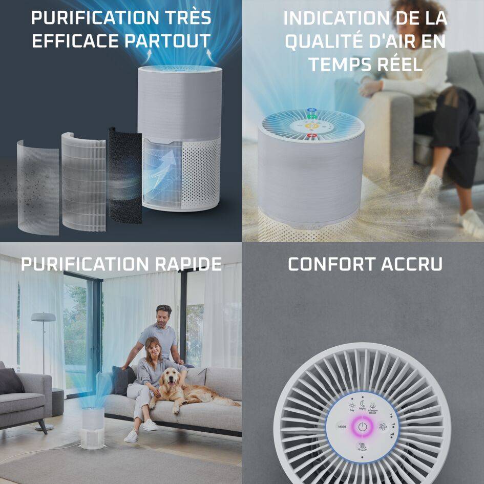 Pure Air Compact, Purificateur d'air intérieur, Purification de l'air très efficace