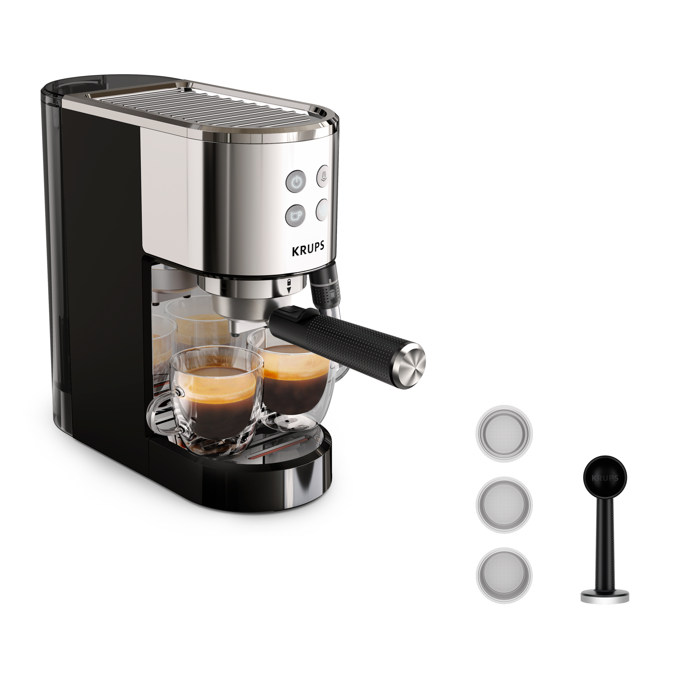 KRUPS Cafetière expresso à pompe Virtuoso + inox
