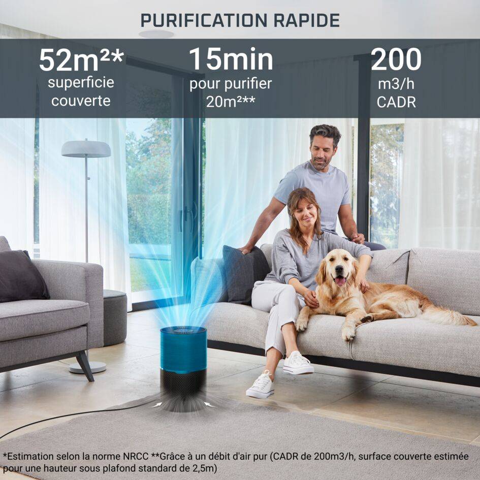 PURE AIR COMPACT, Purificateur d'air intérieur, Purification de l'air très efficace