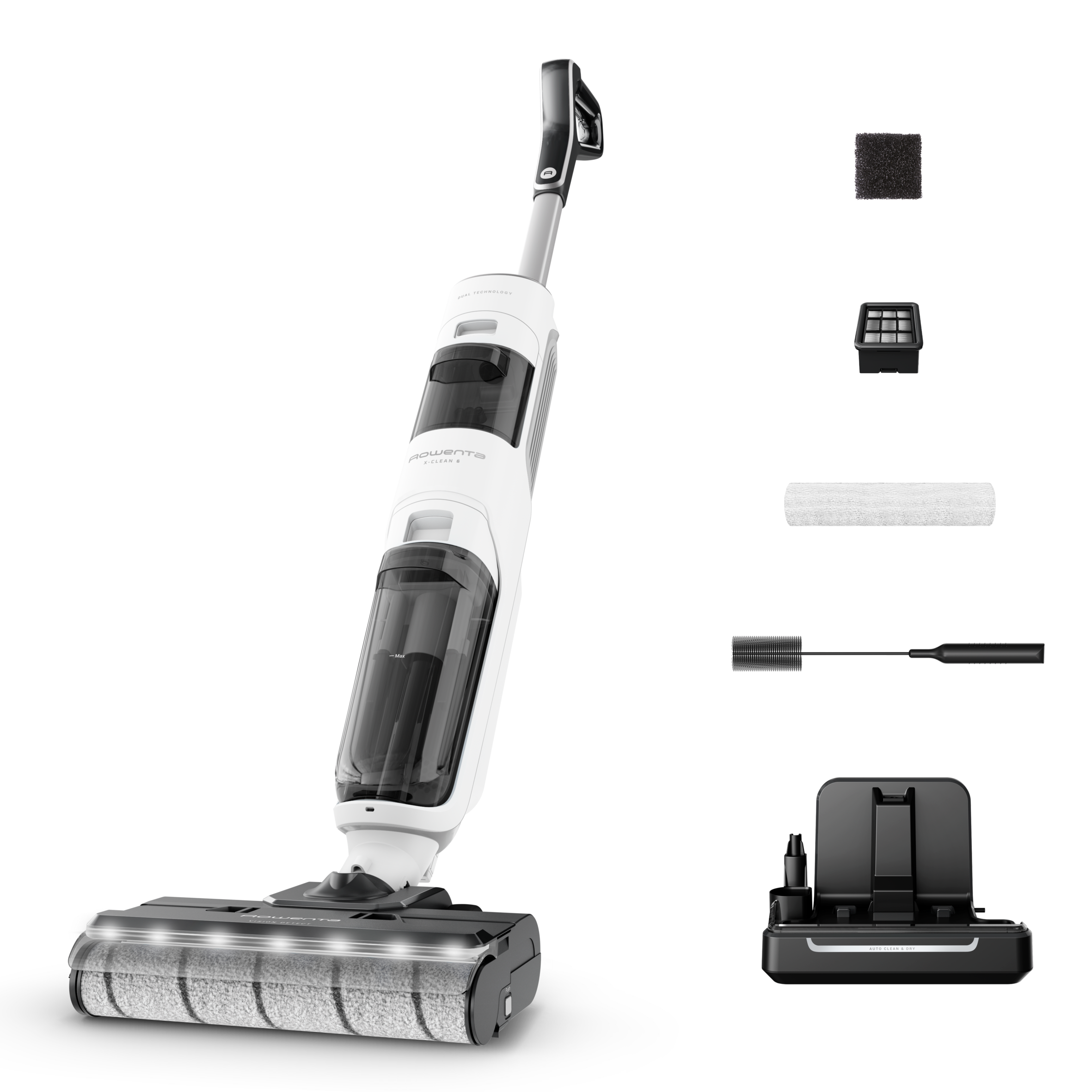 X-Clean&nbsp;5, Aspirateur laveur sans fil, Nettoyage 2-en-1, Éclairage LED intégré