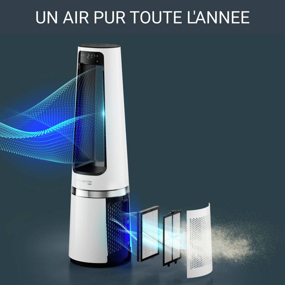 Eclipse 3-en-1, Purificateur Chauffage Ventilateur, Puissant, 31dB
