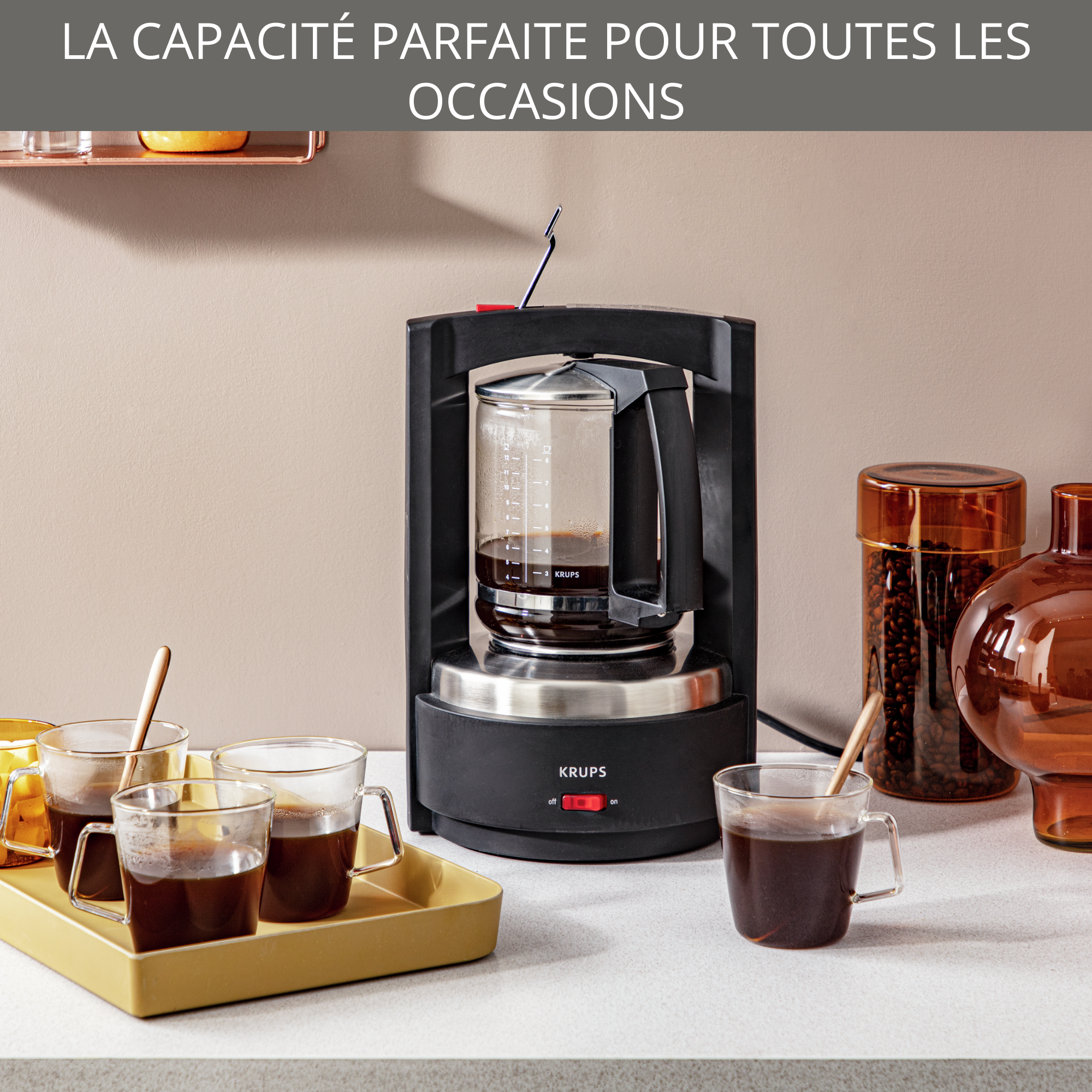 CAFETIERE PRESSION NOIR INOX 12 TASSES