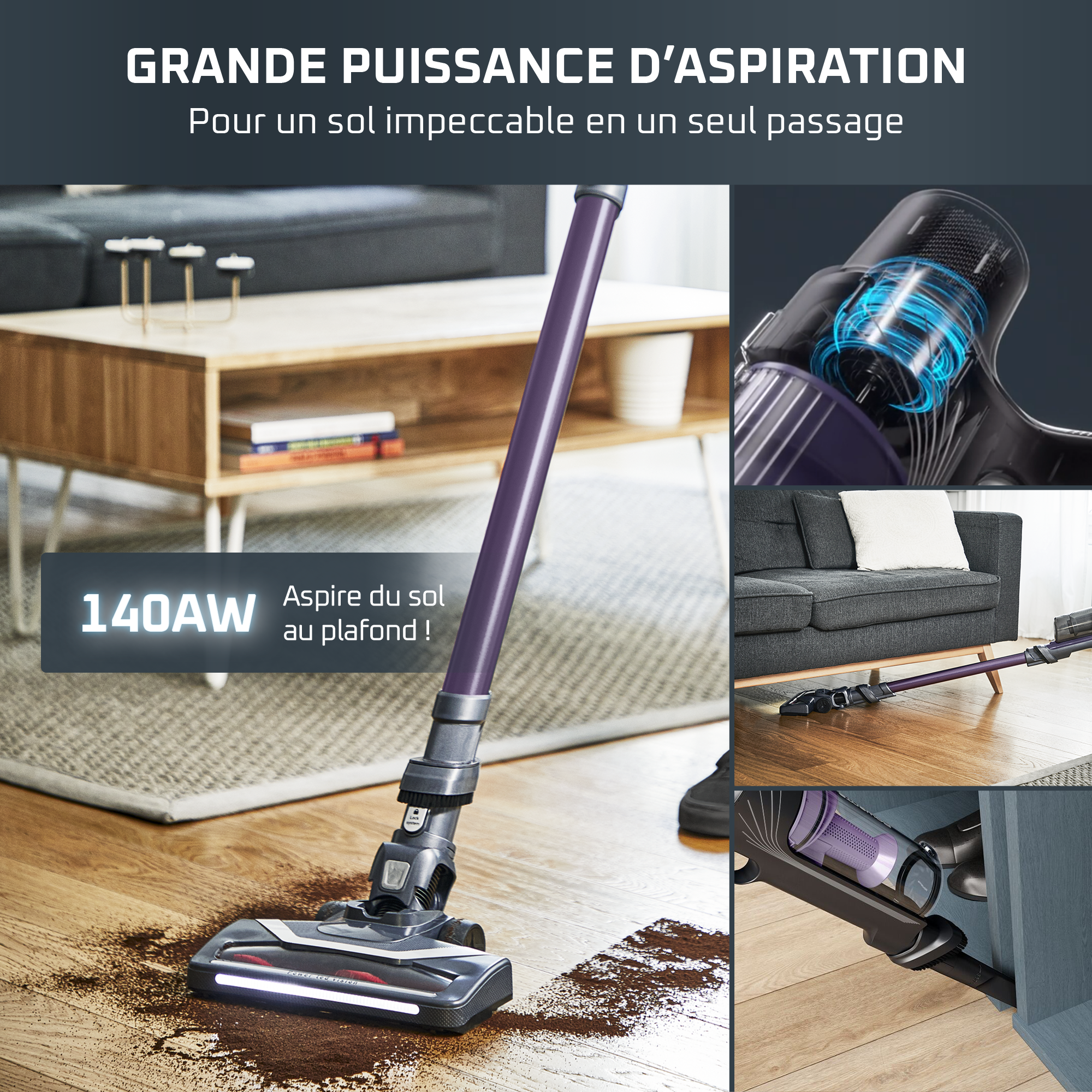 X-Pert 7.60, Aspirateur balai sans fil, 140W, 45min, Léger