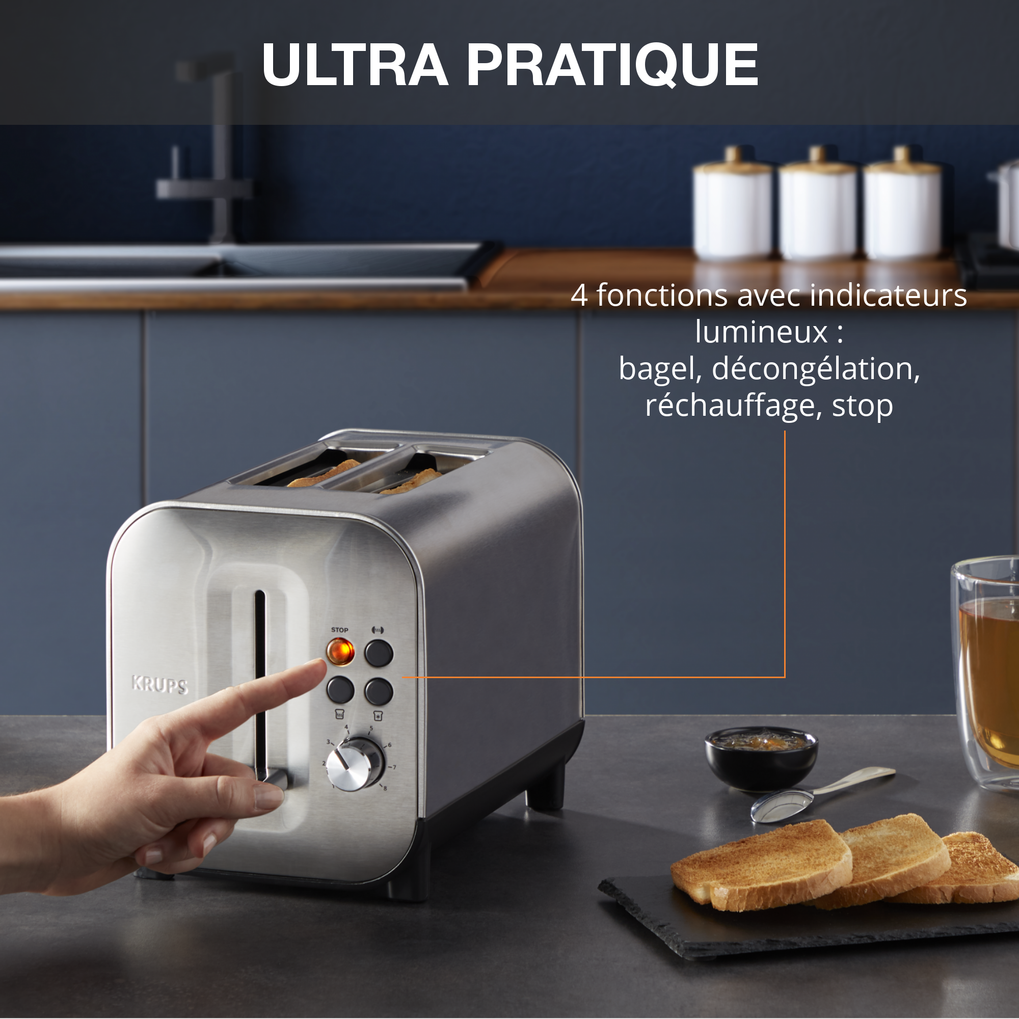 Excellence inox 2 fentes larges, Inox brossé premium