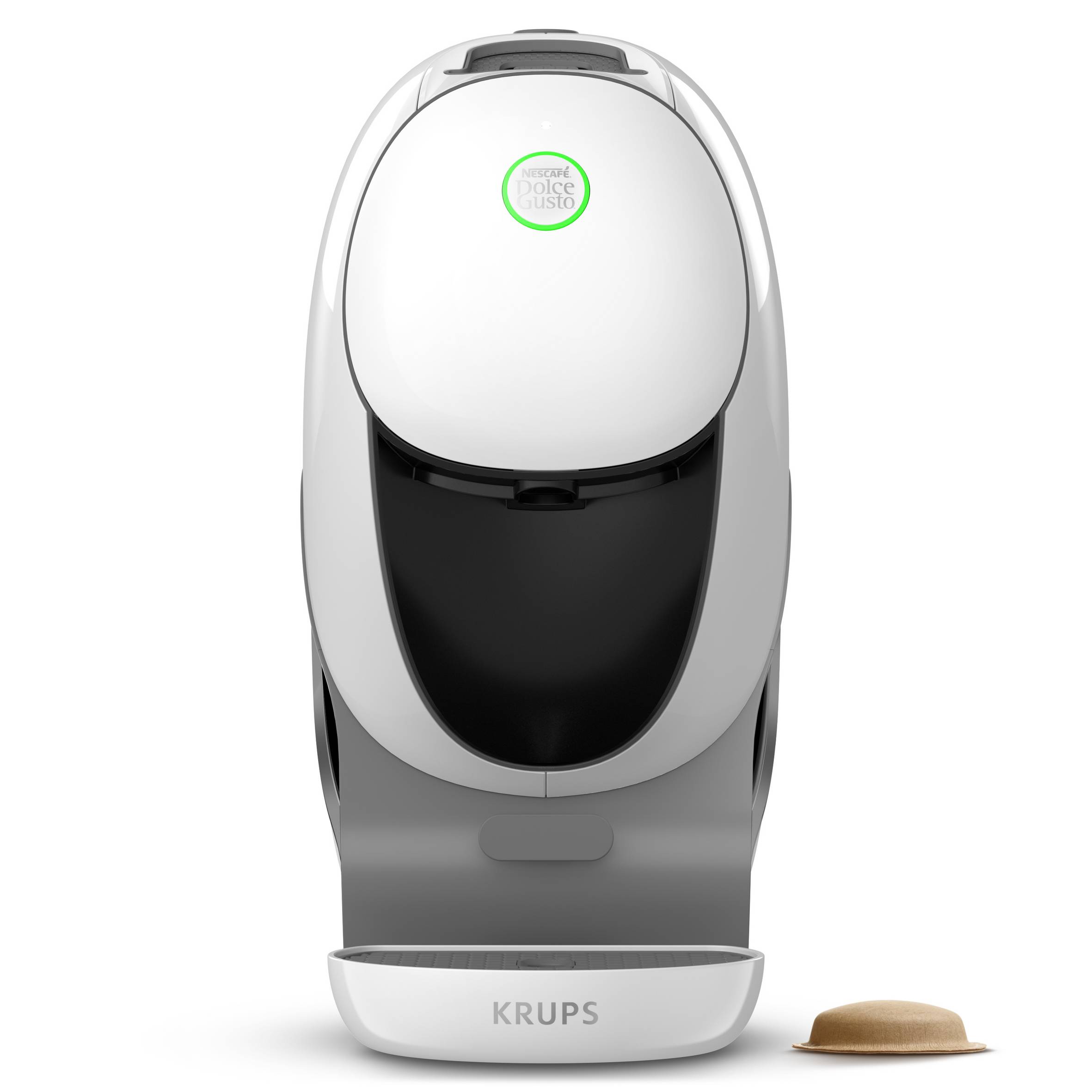 NESCAFE DOLCE GUSTO NEO CAFFE - Machine À Café KRUPS pour Dosettes Compostables - Technologie Brevetée SmartBrew 3-En-1 - Cafetière Connectée - Cafés noirs, KP830110