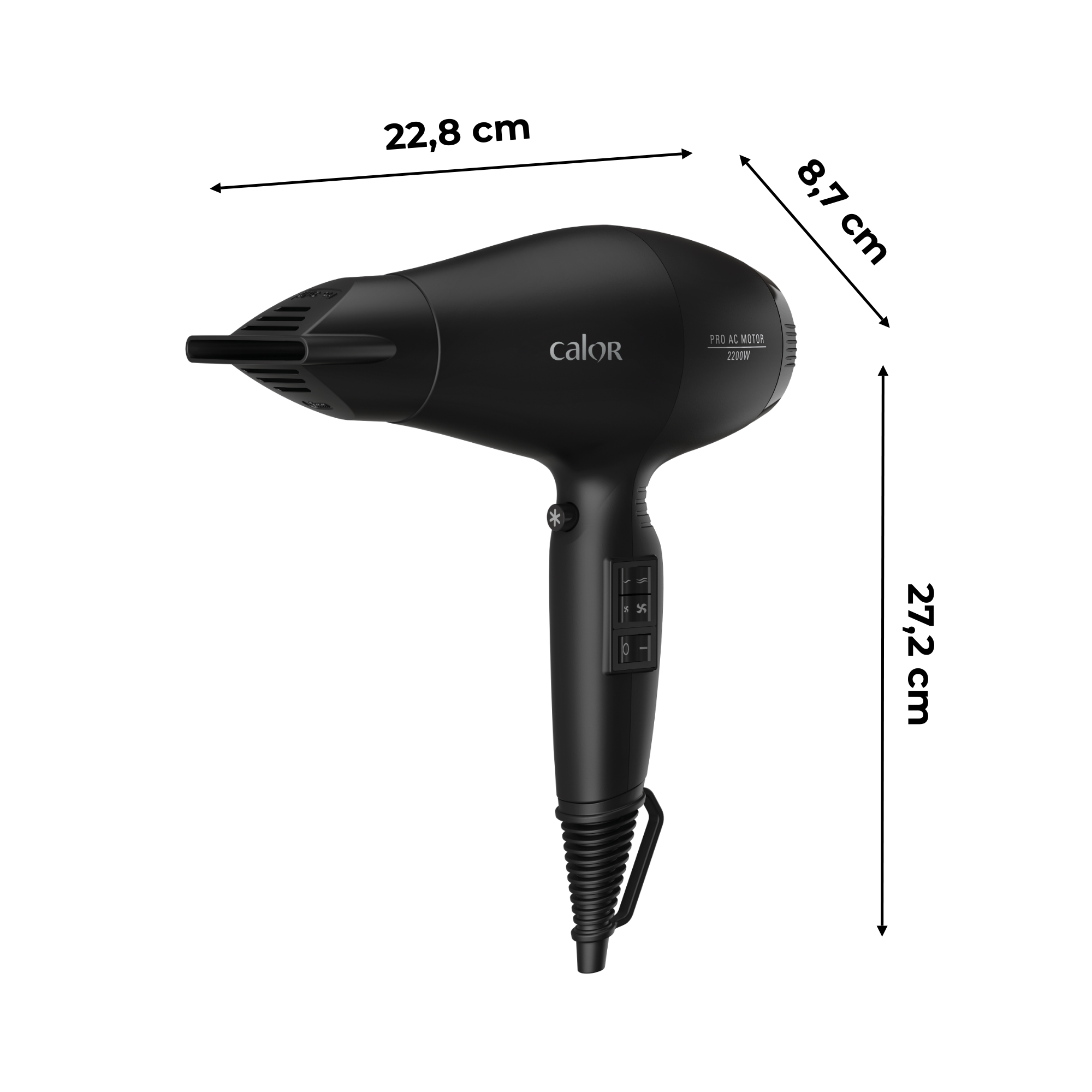 Compact Pro +, Sèche-cheveux, 2200W, Haute performance