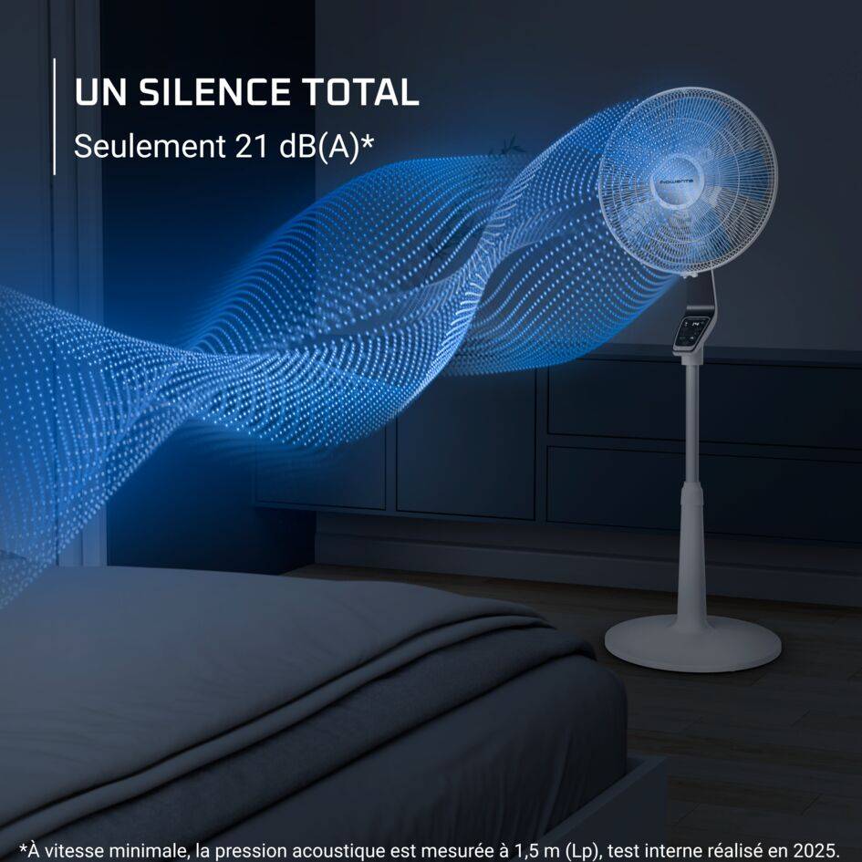 Turbo Silence Extreme, Ventilateur sur pied, 60m3/min, 21dB, Économies d'énergie
