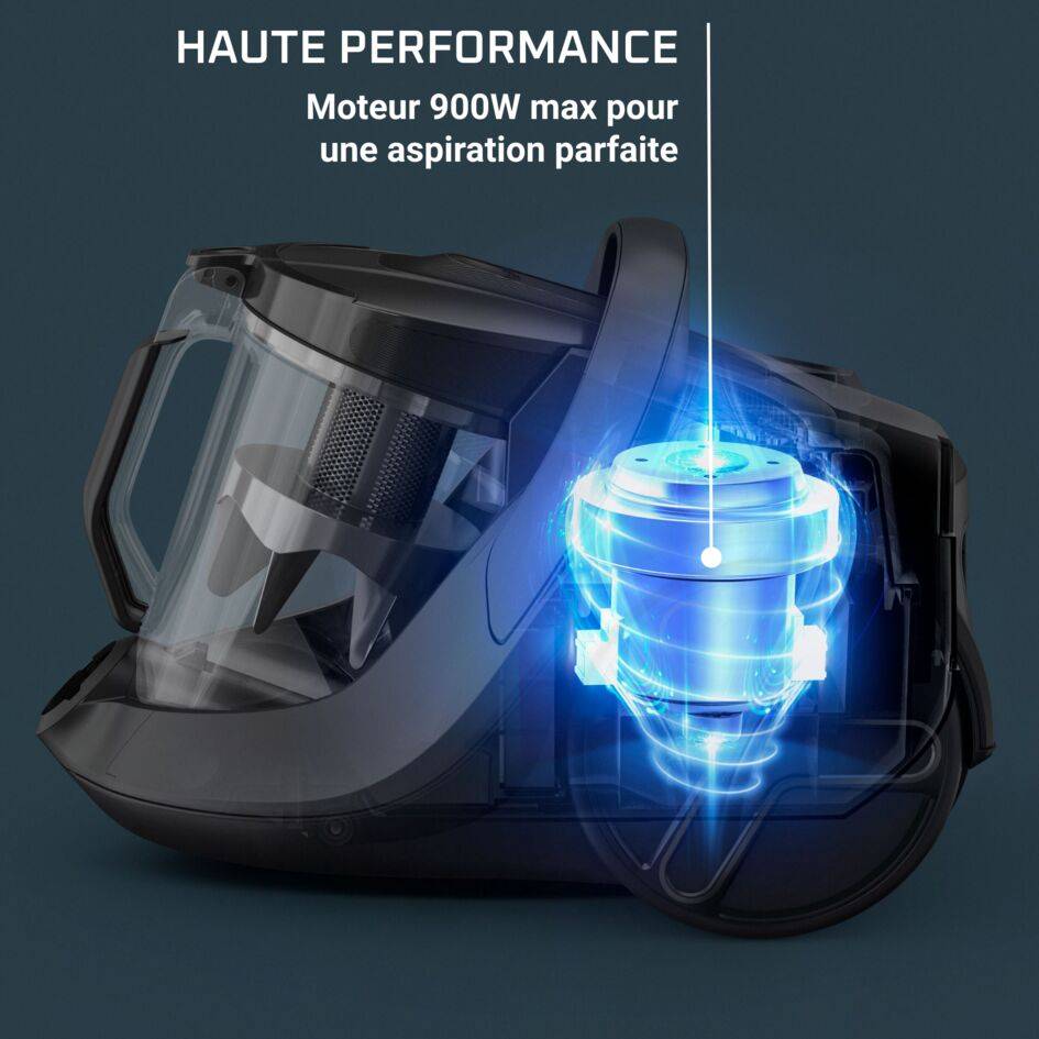 Green Force Cyclonic Max, Aspirateur sans sac, 900W max, Eco-conçu, Fabriqué en France