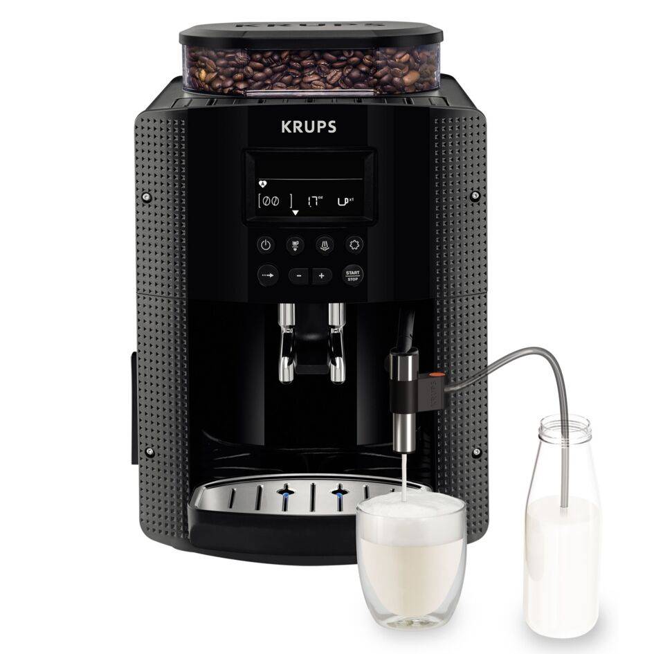 Essential, Machine à café à grain, Ecran LCD + accessoire lait + 2 tasses espresso + café en grains Lobodis EA8168F2