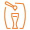 Icon orange d&apos;une machine à bière krups pour page forfait de réparation