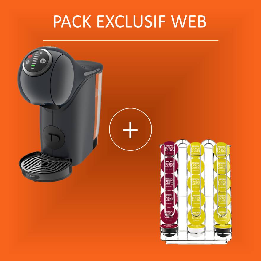 Pack Exclusif Web - Nespresso Genio S Plus Cosmic + Porte-capsules Dolce Gusto