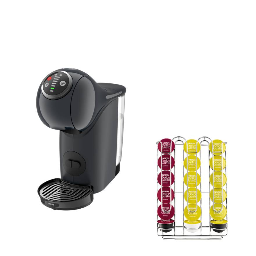 Pack Exclusif Web - Nespresso Genio S Plus Cosmic + Porte-capsules Dolce Gusto
