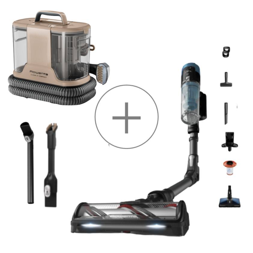Pack Exclusif Web - Aspirateur balais X-FORCE FLEX 14.80 Aqua + Shampouineuse Clean-It Compact