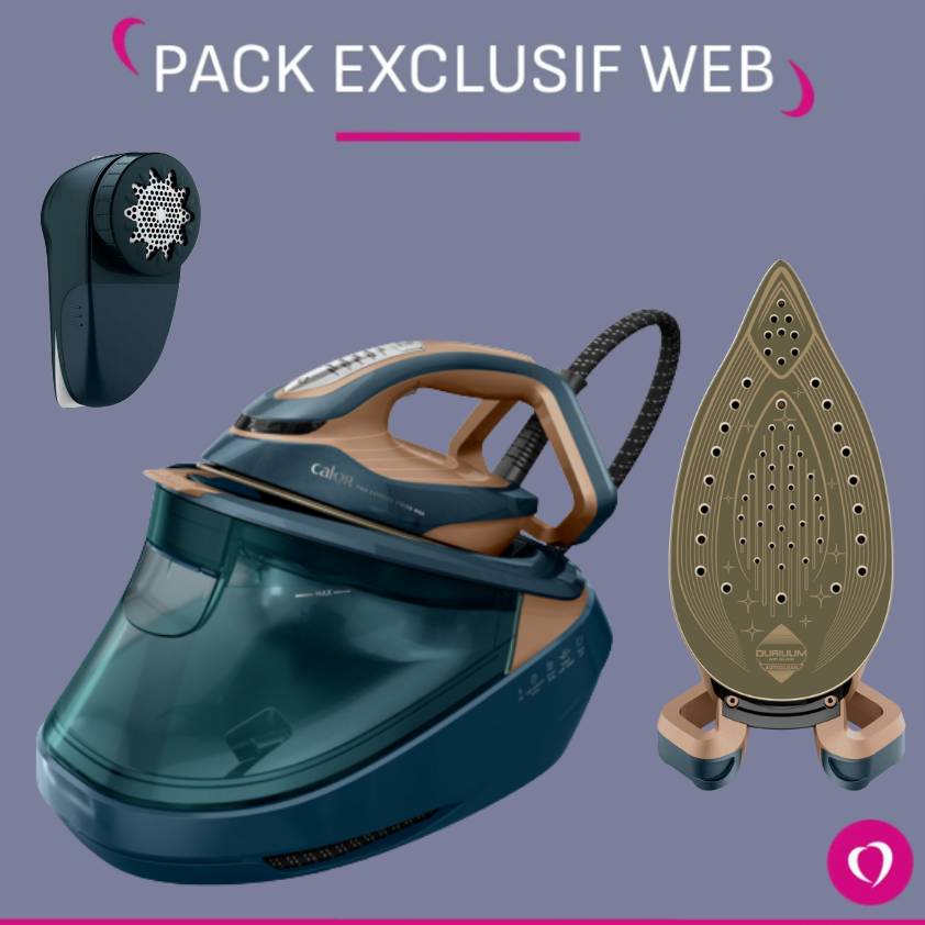 Pack Exclusif Web Premium - Centrale vapeur Calor Pro Express Vision Max + Rase Bouloche