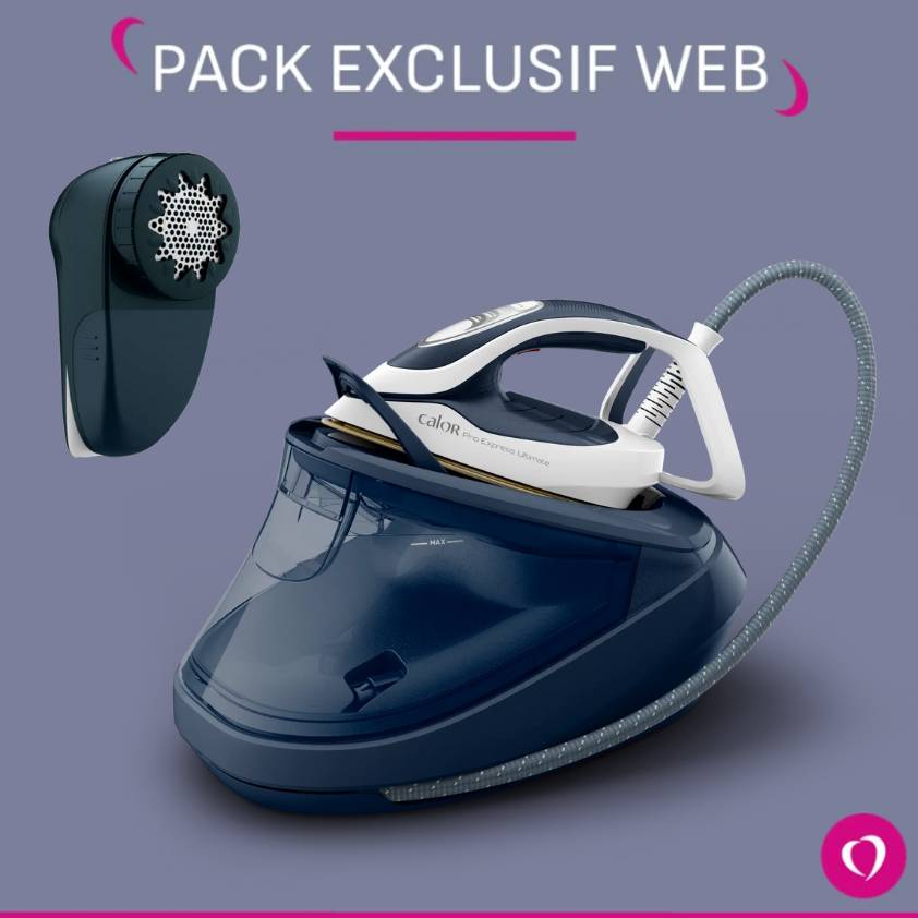 Pack Exclusif Web - Centrale vapeur Calor Pro Express Ultimate II + Rase Bouloche