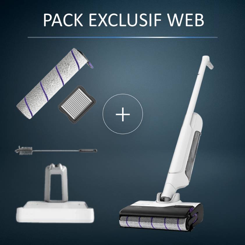 Pack Exclusif Web - Aspirateur balais X-CLEAN 10 + Brosse parquet supplémentaire