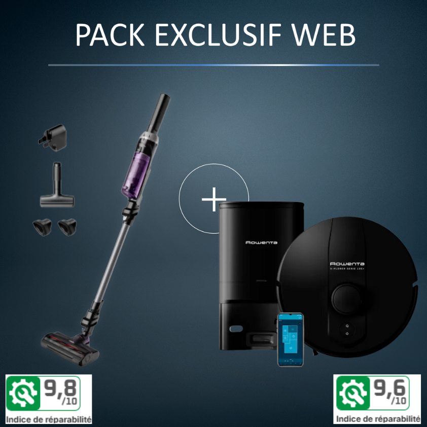 Pack Exclusif Web - Aspirateur robot X-PLORER S135+ + Aspirateur balais X-NANO