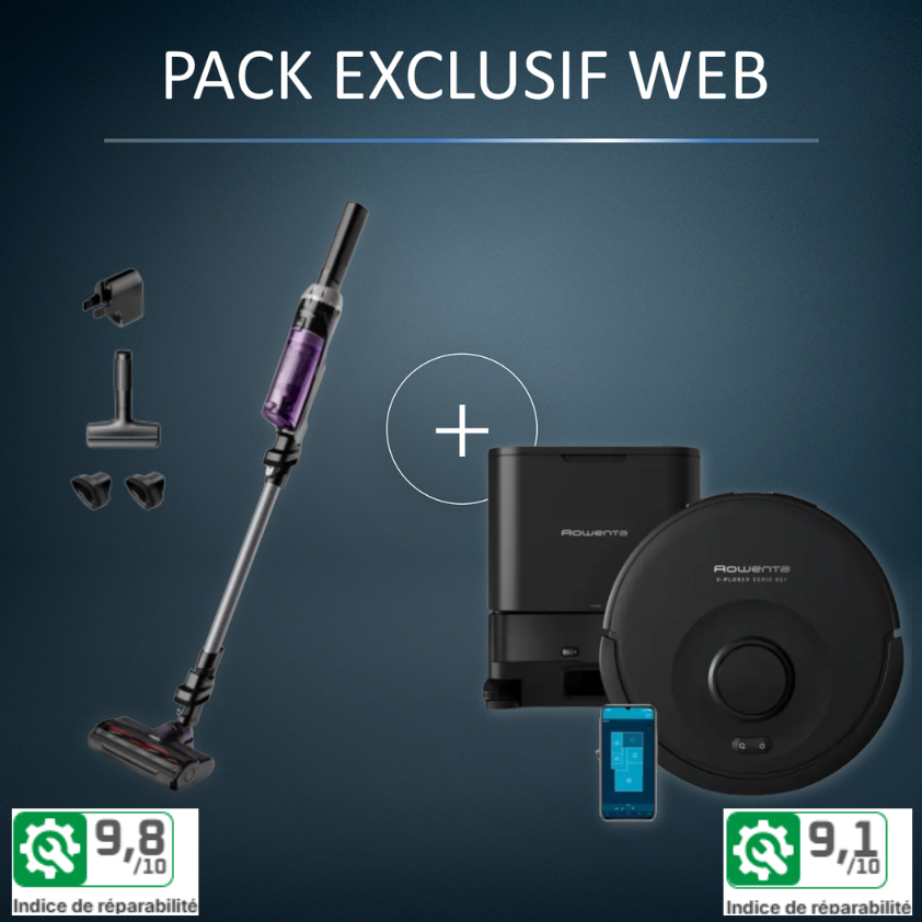 Pack Exclusif Web - Aspirateur robot X-PLORER S85+ + Aspirateur balais X-NANO